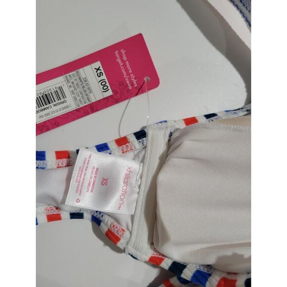 Xhilaration Juniors Patriotic Ribbed Striped Bikini Top XS Red White Blue - Picture 8 of 12